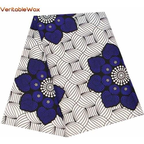 2020 Ankara African Wax Print Fabric Real Wax tissus VeritableWax High Quality 6 yards/lot African Fabric for Party Dress FP6343