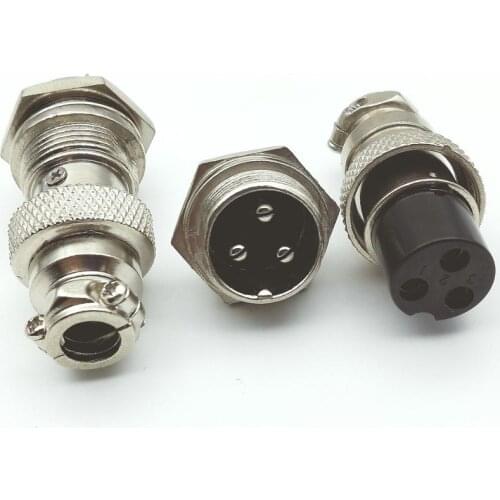 50 set 3-Pin GX16 16mm Audio Cable Connector adapter Chassis Mount New