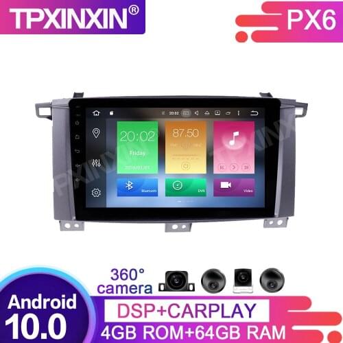 64 Android 10 For Toyota Land Cruiser LC100 2002+ Car Multimedia Player GPS Navigation Headunit Radio Audio Stereo Tape Recorder