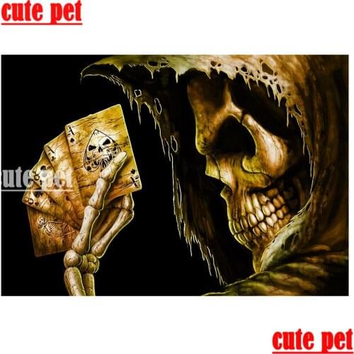 New DIY Azrael diamond mosaic Skull card full Diamond Painting Cross Stitch Diamond Painting Crafts Diamond Embroidery Halloween