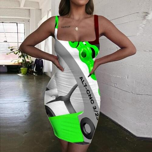 Giyu Brand Metal Dresses Women Engine Sundress Gear Ladies Dresses Street 3d Print Womens Clothing Summer Beach Beach Fashion