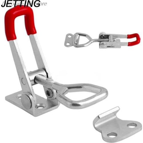 198 Lbs 90kg Quick Release Anti-Slip Push Pull Toggle Clamp Tool Adjustable Toolbox Case Metal Latch Catch Clasp
