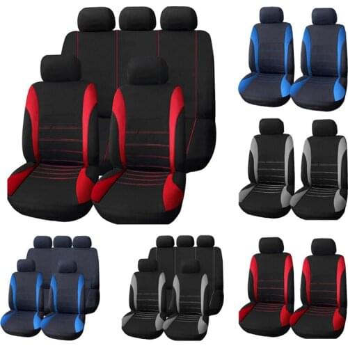 9pcs Car Seat Covers Set Polyester Fabric Auto Protect Covers Universal Fits Most Cars Covers Car Seat Protector
