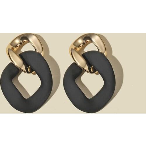 CWEEL Black Statement Earrings for Women Bohemian Boho Brincos Geometric Dangle Drop Earings Fashion Jewelry Unusual Earrings