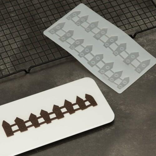 Long Fence Shape Chocolate Mold For Cake Edge Decorating Silicone Mould DIY Decoration Garnish