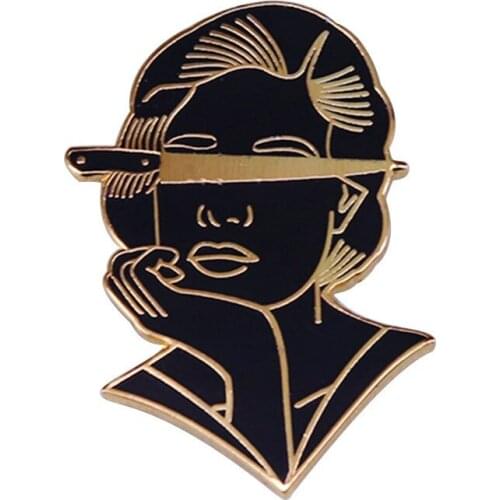 Cartoons Mysterious and Sharp Dagger Woman Enamel Brooch Pins Badge Lapel Pin Alloy Metal Fashion Jewelry Accessories Gifts