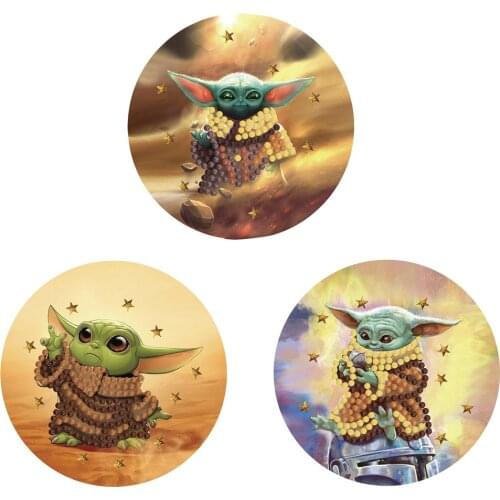 3pcs Backpack Clothing Velcro 5D DIY Cartoon Diamond Painting Epaulette Badge Special-shaped Rhinestone Embroidery Sticker