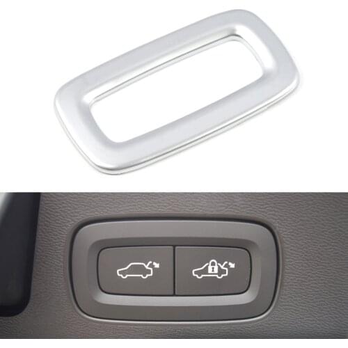 Chrome For Volvo XC60 2018 2019 Trunk Tailgate Switch Cover Frame Decorative Trim Carbon look