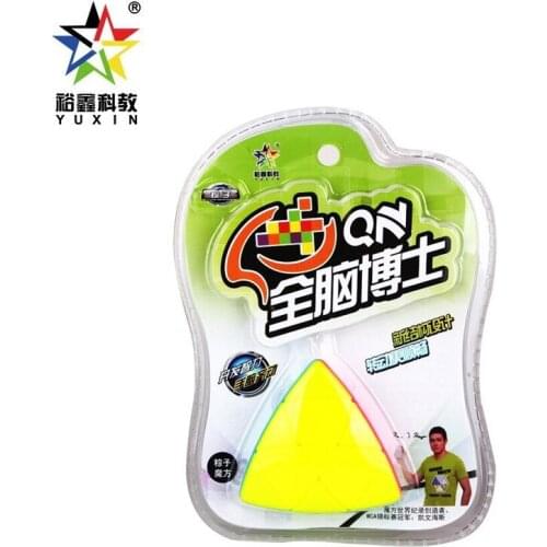 Yuxin QN Mastermorphix Magic Cube Puzzle Blister Packaging 3x3 Rice Dumpling Stickerless Pink Cubo Magico Pyramorphix Toys Kids