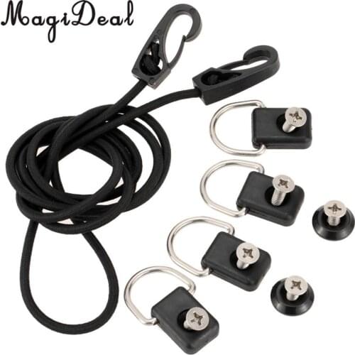 MagiDeal Portable Canoe Kayak D Ring Outfitting Fishing Rigging Bungee Kit Rowing Boat Diver Accessory 149cm Length Black New