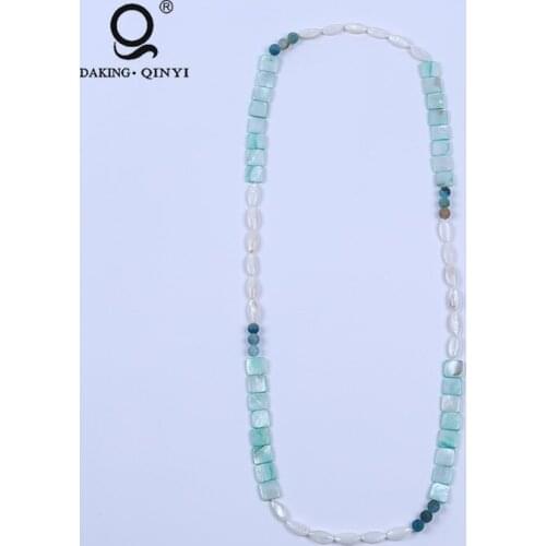 Fashion Jewellery Gift Natural Stone Horse-Eye Shell Gemstone Necklace For Girls