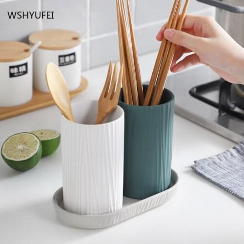 Nordic Style Ceramic Chopstick Holder Home Kitchen Items Restaurant Storage Tools Spoon Tableware Fork Storage Cage with Drain