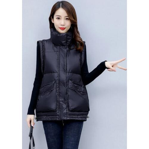 2021 New Autumn Winter Women Ultra Light Down Vest White Duck Down Coat Parka Ladies Sleeveless Waistcoat Plus Size 4XL X133