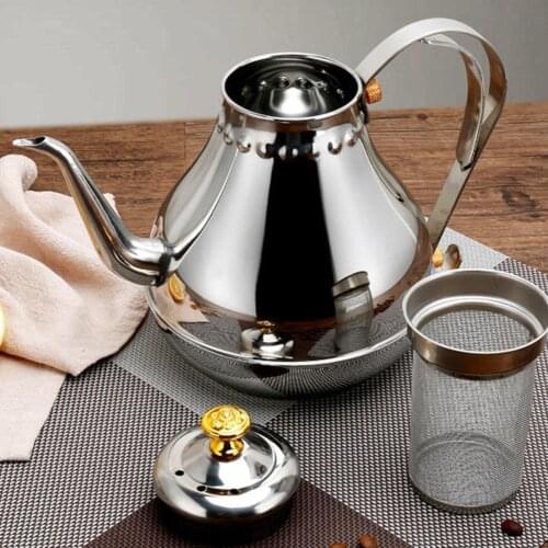 New arrival sliver Gold Stainless Steel Gooseneck Pour Coffee Tea Kettle Filter Strainer for Environmental drop shipping tools