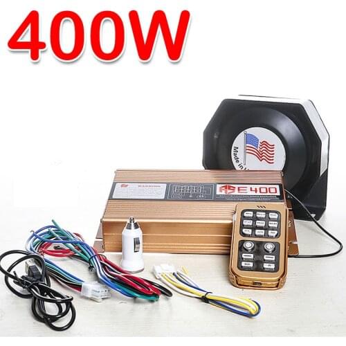 New Car Horns Wireless Car Siren 400W,12V Megaphone Electronic Speaker For Emergency Truck klaxon Police Siren Horn