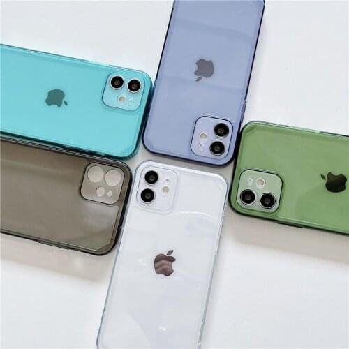 Simple Clear Phone Case for iPhone 11 for iPhone XS Max 12 Pro Max X 7 8 Plus iPhone 12 Mini XR X XS 11 Pro Soft TPU Basic Case