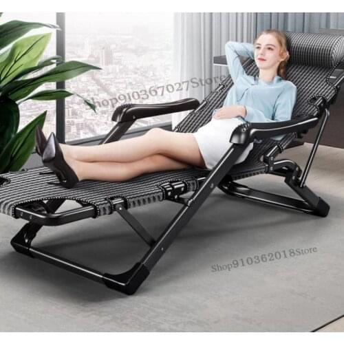 Folding lounge chair siesta lunch break bed balcony leisure elderly backrest lazy sofa home portable chair beach chair