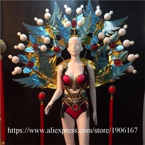 Chinese Style Secret Model Catwalk Clothing Stage Show Performance Ballroom Costume Sexy Lady Evening Party Dress