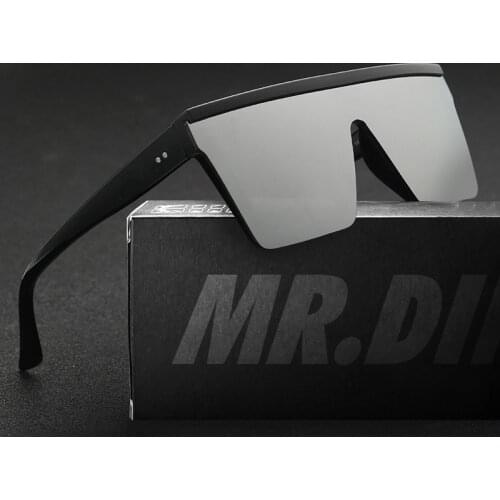 2020 New style Male Flat Top Sunglasses Men Brand Black Square Shades UV400 Gradient Sun Glasses For Men Cool One Piece Designer