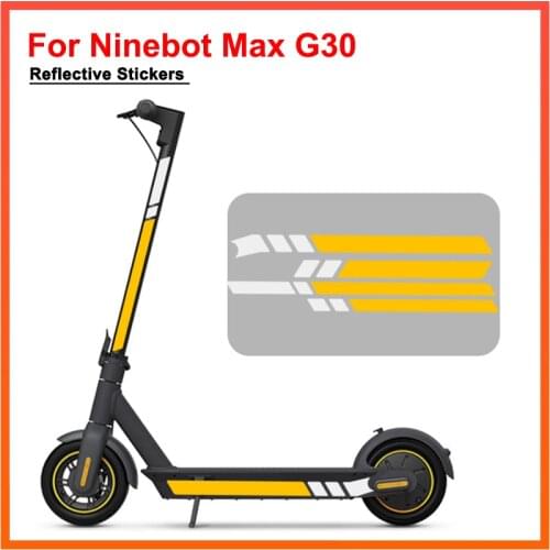 PVC Reflective Sticker for Ninebot Max G30 G30D Electric Scooter Fluorescent Body Decoration Warning Driving Safety Accessories