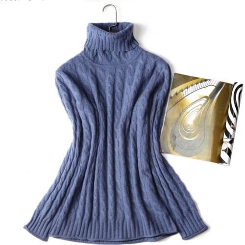 Knitted 100 pure cashmere Sweater Women winter autumnTurtleneck Korean thickened Warm pullover Brand new ladies Tops