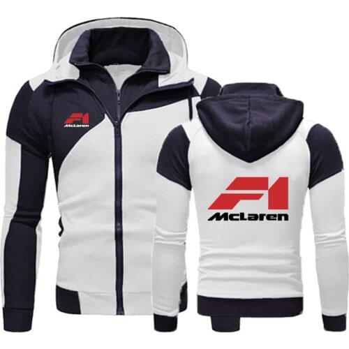 Unisex Spring Autumn McLaren Car Logo Jacket Men Sweatshirt Zipper Hoody Harajuku Male Clothing Coat Fleece Cotton Zipper Hoodie