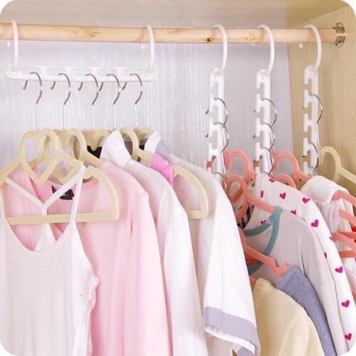 Plastic Multifunction Space Saving 5 Holes Clothes Trouser Hanger Rack Organizer Hanger Rack