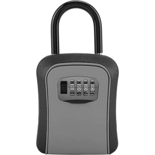 Key Lock Box Waterproof Combination Lockbox Portable Resettable Wall Mounted Hanging Key Safe Lock Box for House Keys Garage