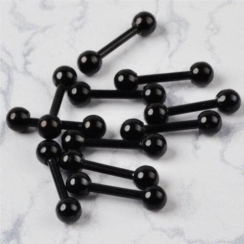 5Pcs/lot Tragus Helix Bar Black 3mm Ball Stainless Steel Labret Lip Bar Rings Stud Cartilage Ear Piercing Body Jewelry