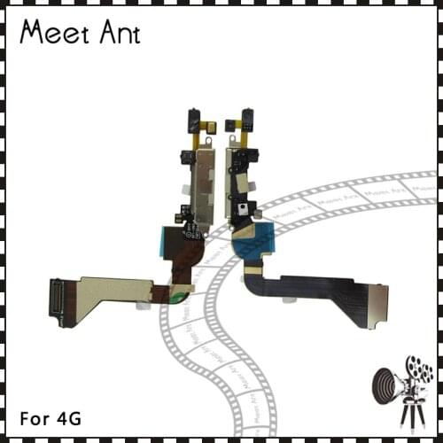 50Pcs/lot High Quality For iphone 4 4G 4S Charging Port Dock Mic Headphone Flex Cable Repair Parts