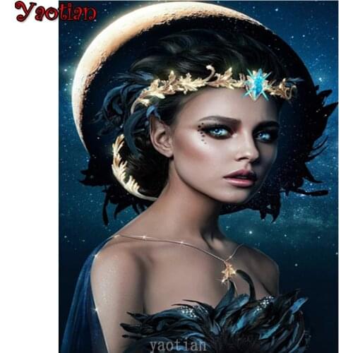 5D Diamond Painting Kit Moon Woman Fantasy Art Diamond Embroidery Full Square Drill Beaded DIY Rhinestones Decor New Arrival