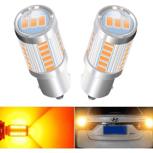 A pack Car Light Signal Lamp orange 1156 BA15S P21W Led Turn Brake Light Tail Lamp 33SMD 5730 LED Auto Rear Reverse Bulb white