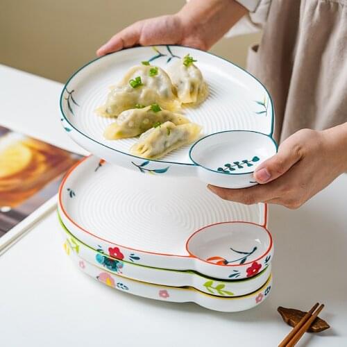 Large Ceramic Dumpling Plate With Flavour Saucer Creative Household Dinnerware