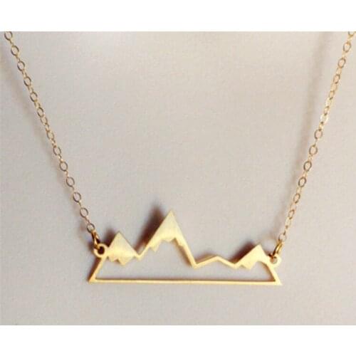 Europe and the United States hot sales mountain hollow snow mountain pendant necklace collar chain choker chain