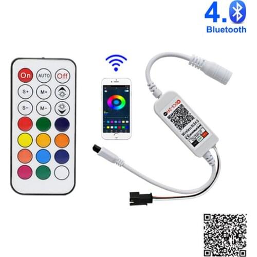 DC5-24V Bluetooth Dream Color Pixel Controller 21Key IR Remote Music Controller For WS2811 WS2812B SK6812 Led Pixel Strip Light