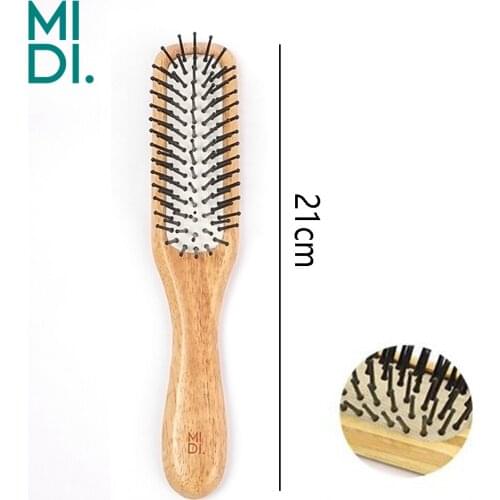 Wooden Handle Hair Brush Scalp Massage Comb Anti-static Hairbrush Curly Detangle Hair Brush Salon Hairdressing Styling Tool
