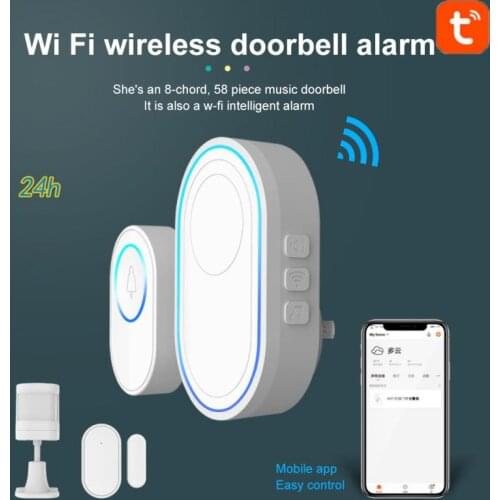 TUYA WiFi Doorbell Alarm System Intelligent Wireless Strobe Siren Sound And Light Siren Compatible 433MHz Smart Home Detectors