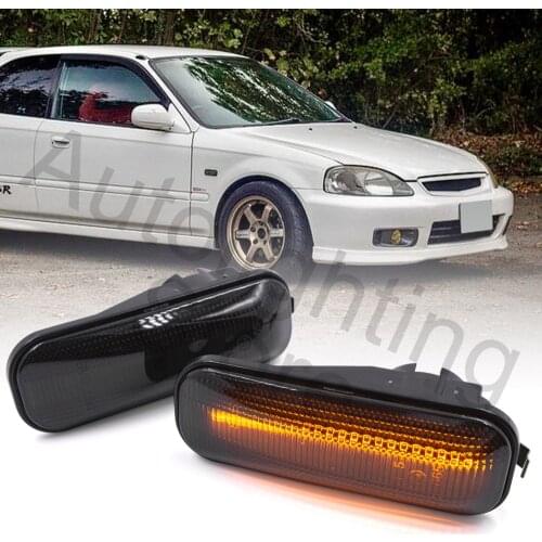 Smoke Lens Amber Color Led Fender Side Marker Light Turn Signal Lamp for 1996-2001 Honda Civic EK EJ CR-V RD