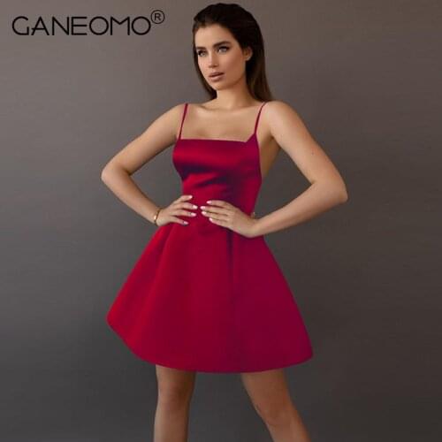 Elegant Vintage Sexy Mini Dress Women A Line Slip Evening Party Dresses Korean Club Dinner Robe 2021 Summer Vestidos Outfits