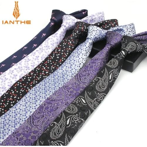 Men ties necktie Mens vestidos wedding tie Male Dress legame gift gravata classic paisley Dot jacquard Flower 6cm slim necktie