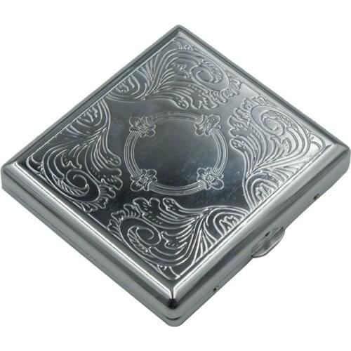 Engrave Printing Cigarette Accessories Metal Cigarette Case Cigarette box for 20pcs Vintage Metal Cigarette Box on Sale