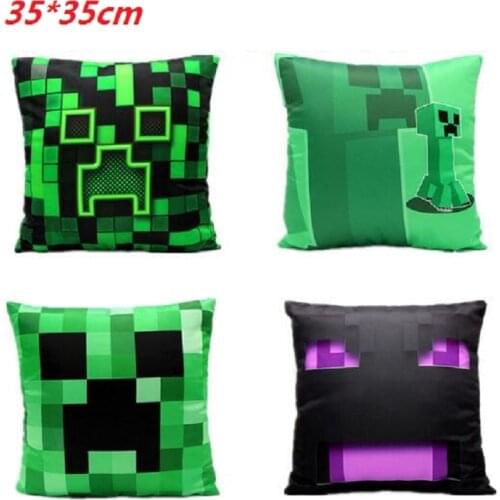 35x35cm minecrafte Creeper cotton Pillow EnderDragon Comfortable Zippered pillow for Home Decor Living Room Sofa Seat gift toy