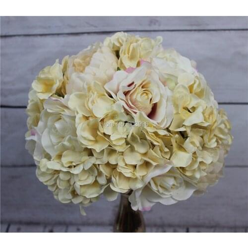 SPR 2018 Hydrangea Peony Rose wedding road lead artificial flower ball wedding table flower centerpiece flower ball decoration