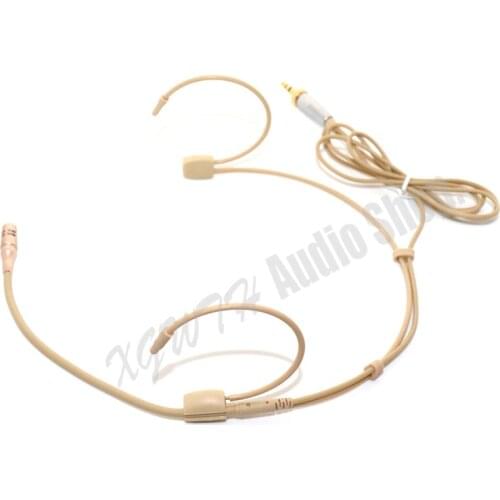 3.5mm Jack Stereo Screw Lock Double Earhook Mic Headworn Headset Condenser Microphone For Sennheiser Wireless Beltpack G1 G2 G3
