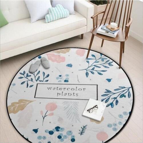 Korean Style Soft Polyester Design Round Carpets For Living Room Bedroom Kid Room Rugs Home Carpet Floor Door Mat Delicate Rug
