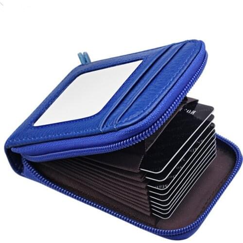 Genuine Leather RFID Blocking Wallet Credit Card Holder Bifold Short Clutch Coin Purse Ladies Small ID Card Case Pack Women
