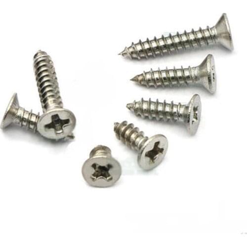 M1 M2 M3 Phillips Flat head Screw Self-Tapping Screws Countersunk Machine Bolts Stainless Steel