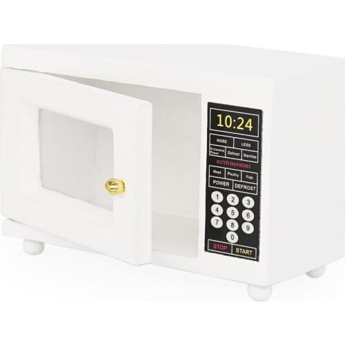 Odoria 1:12 Miniature White Microwave Oven Furniture Model Kitchen Room Home Set Dollhouse Accessories Doll House Decoration