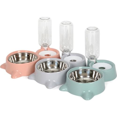 Pet Cat Bowl Double Bowl Automatic Drinking Dog Bowl Dog Basin Water Bowl Feeding Dog Bowl Cat Food Basin