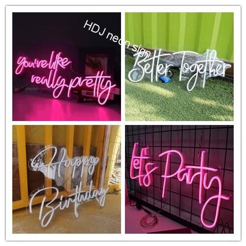 Custom Neon Sign Led Light Wedding Wall Art Home Bar HDJSign Personalized Design Decor